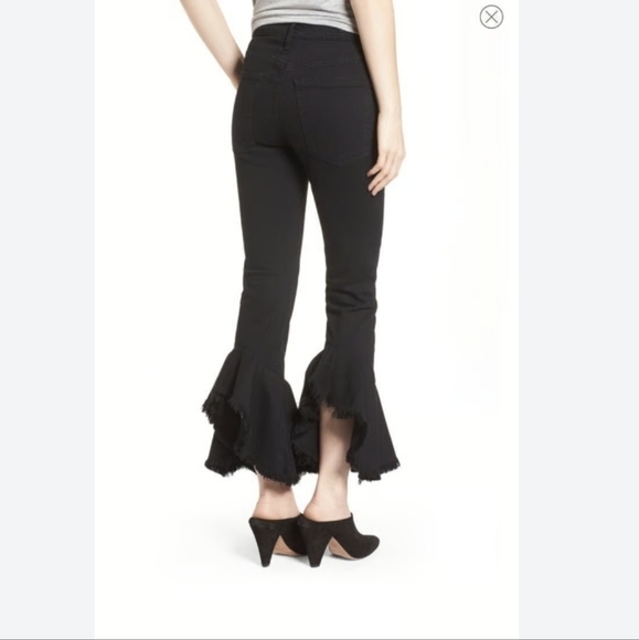 Citizens Of Humanity Drew Flounce High Rise Black Flared Raw Hem Jeans 28 NWTs - Picture 4 of 7